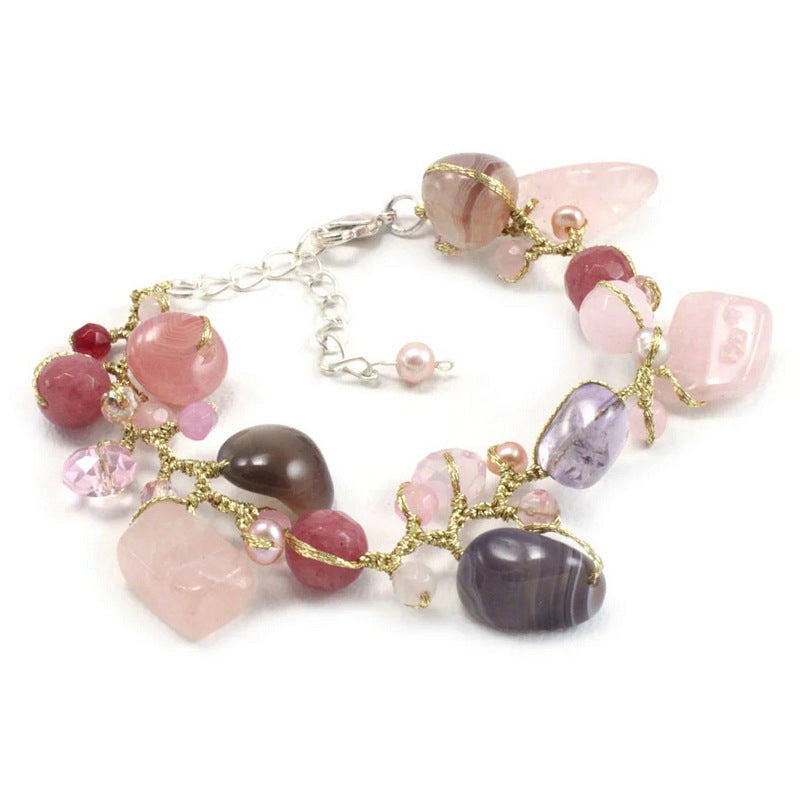 Annabella Moore Jewellery Rose Quartz and Agate Lithos Bracelet SKB01-PI main