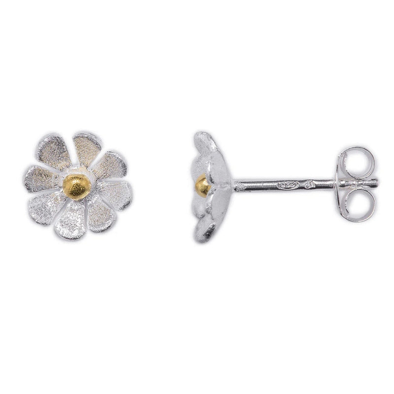 Stay Positive Silver & Gold Daisy Earrings