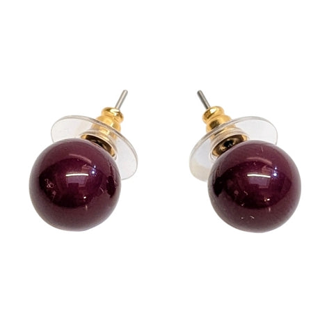 Antura Balloon Stud Earrings Plum AOJ10065 side