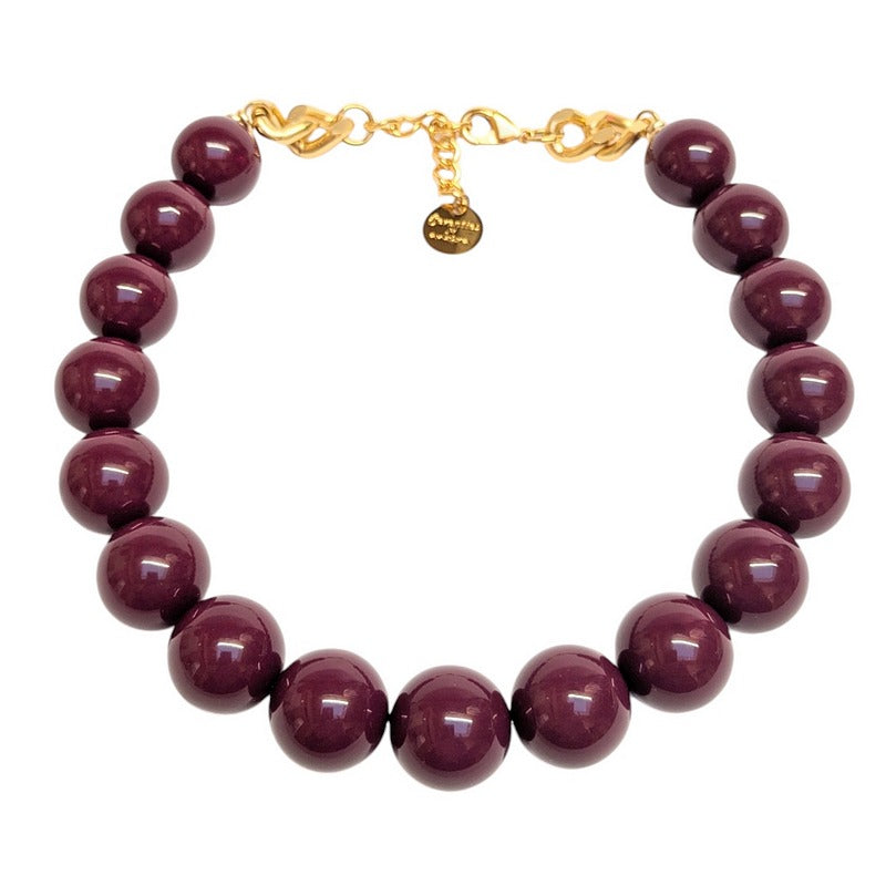 Antura Balloon Full Necklace Plum ACJ910175 flat