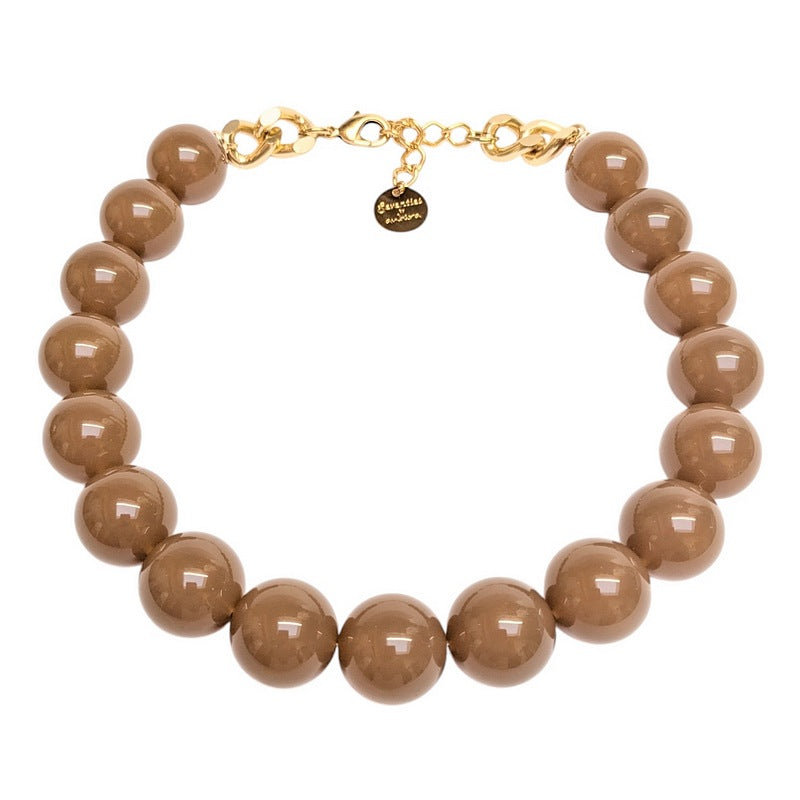 Antura Balloon Full Necklace in Cappuccino ACJ910175 flat