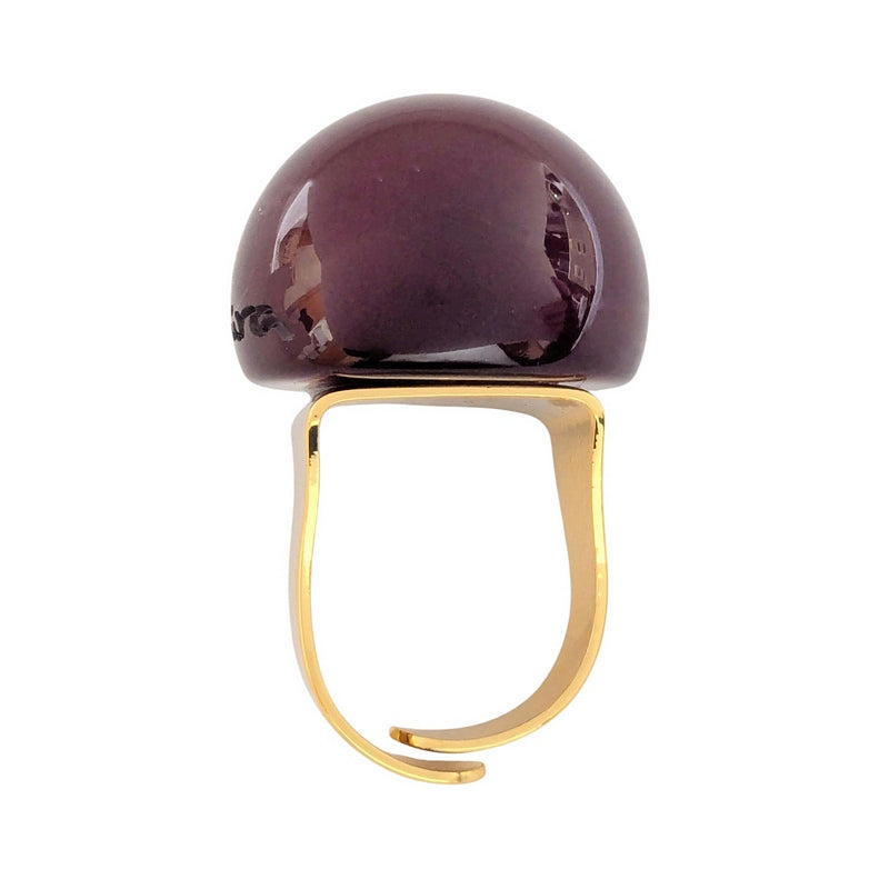 Antura Large Balloon Ring in Plum AAJ93013 flat