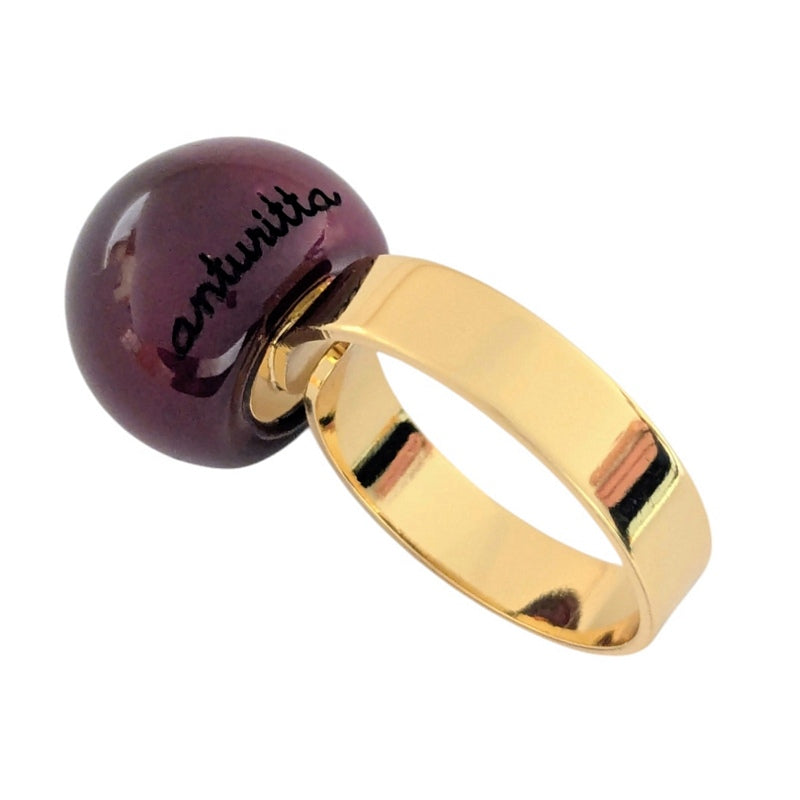 Antura Small Balloon Ring in Plum AAJ93095 angle