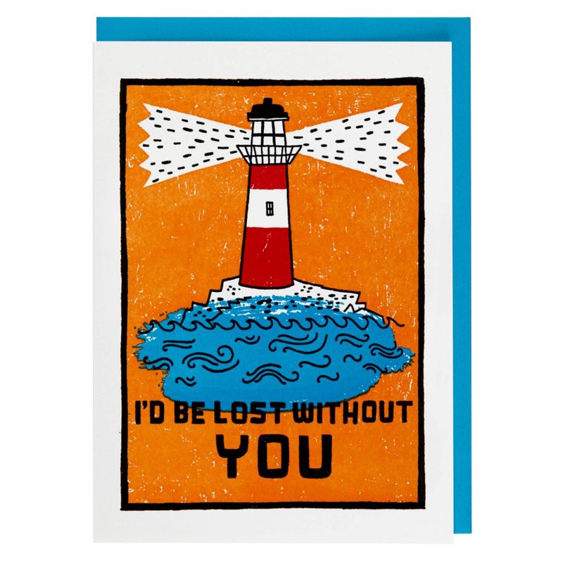 Archivist Gallery I'd Be Lost Without You Lighthouse Card QP727 front