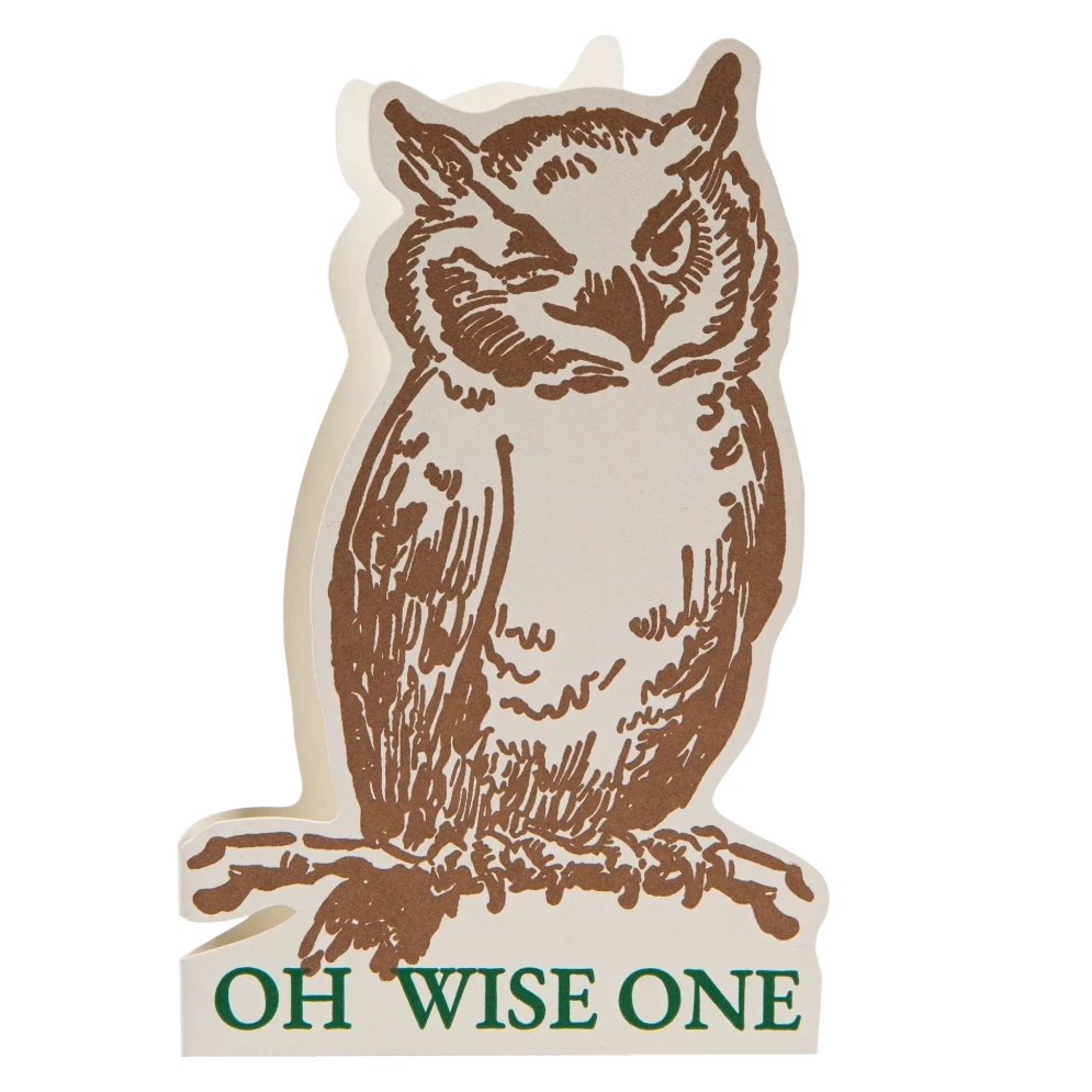 Archivist Gallery Oh Wise One Owl Cut Out Card QC004 front