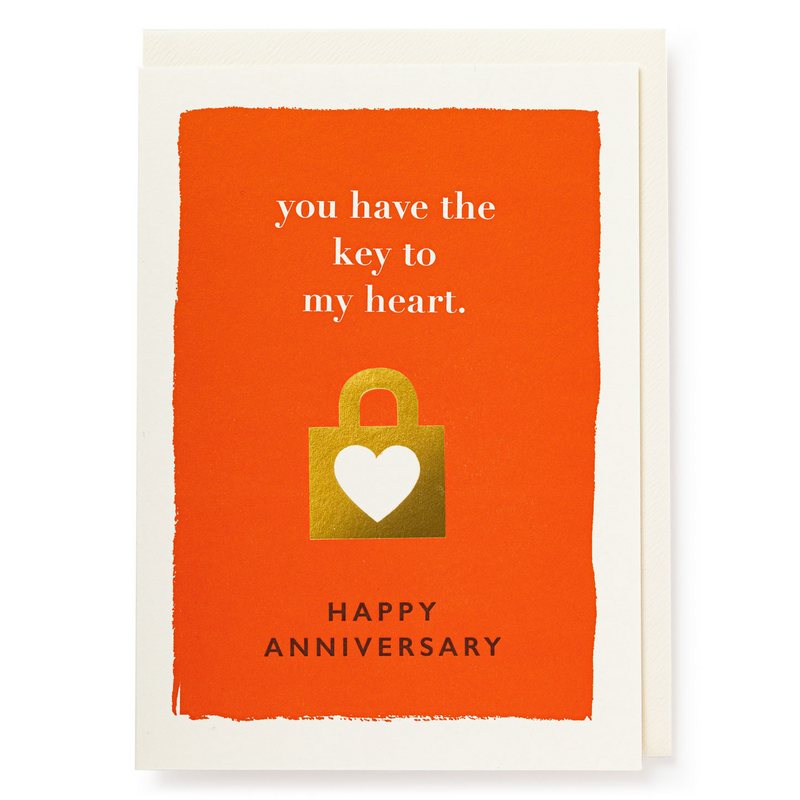 Archivist Gallery You Have The Key To My Heart Happy Anniversary Card QP569 front