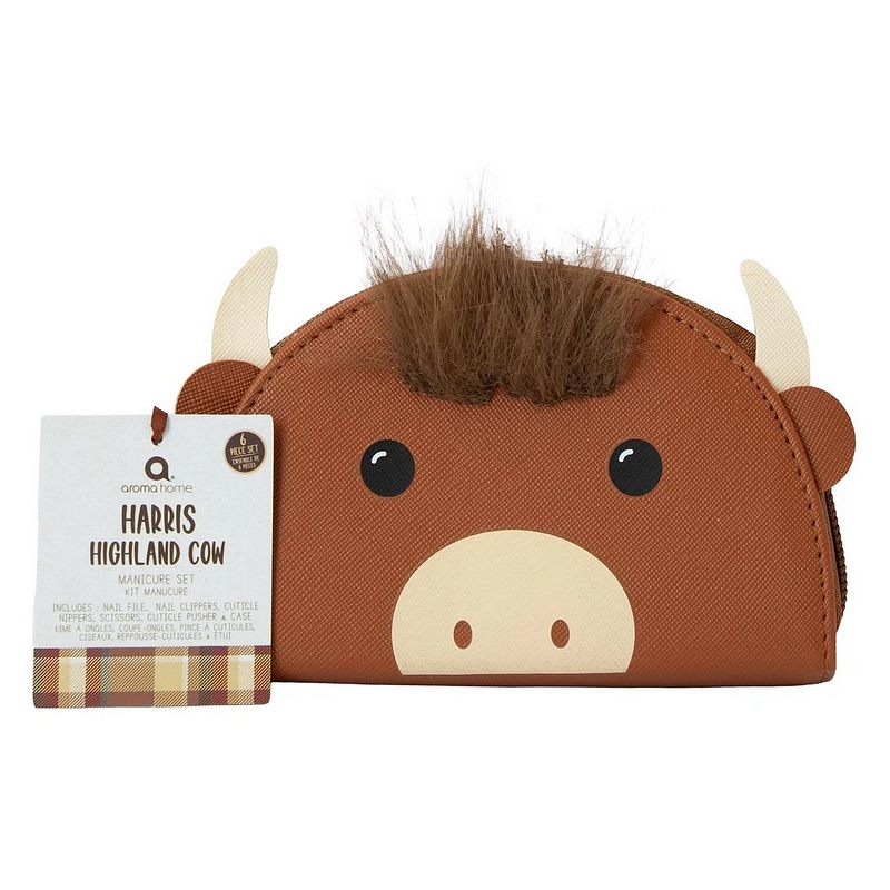 Aroma Home Highland Cow Manicure Set AH0387HI front