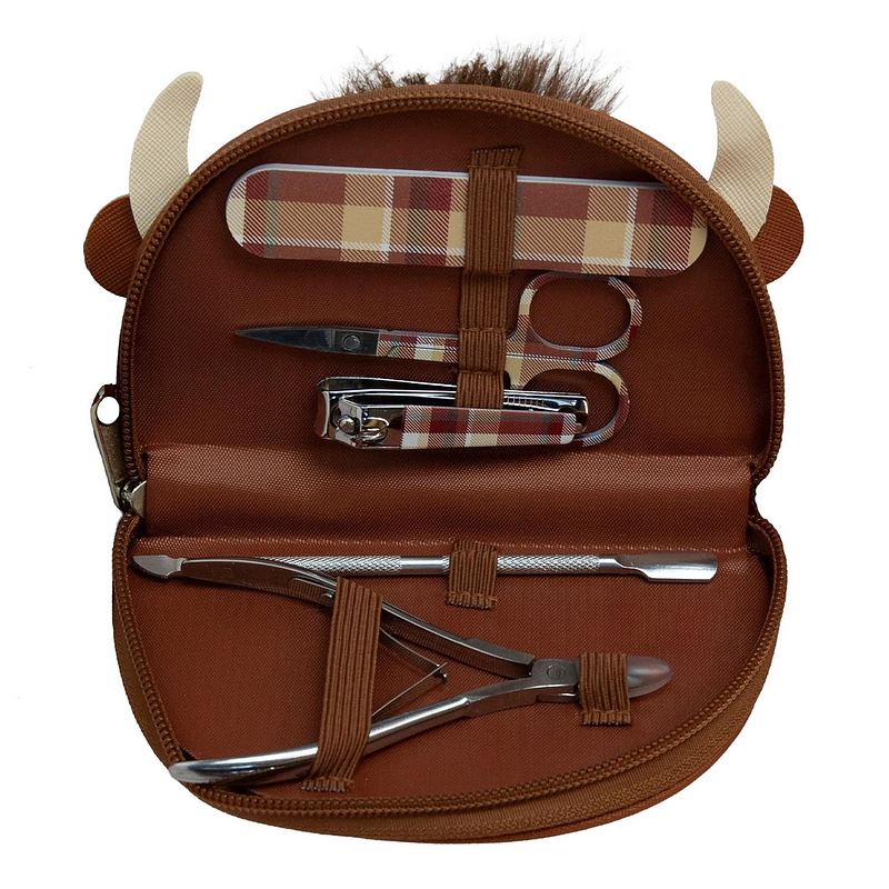 Aroma Home Highland Cow Manicure Set AH0387HI open