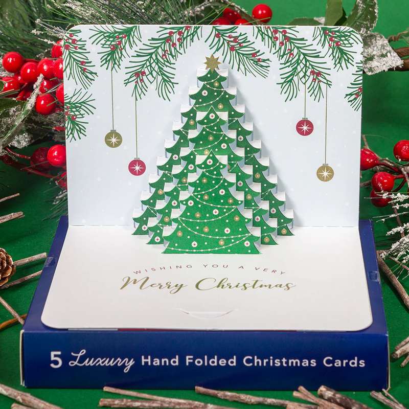 Art File 5 Luxury Pop Up Xmas Cards Christmas Tree PPBOX30 front