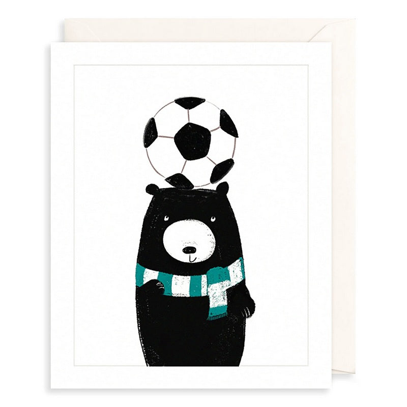 Art File Bear And Football Greetings Card BE46 front