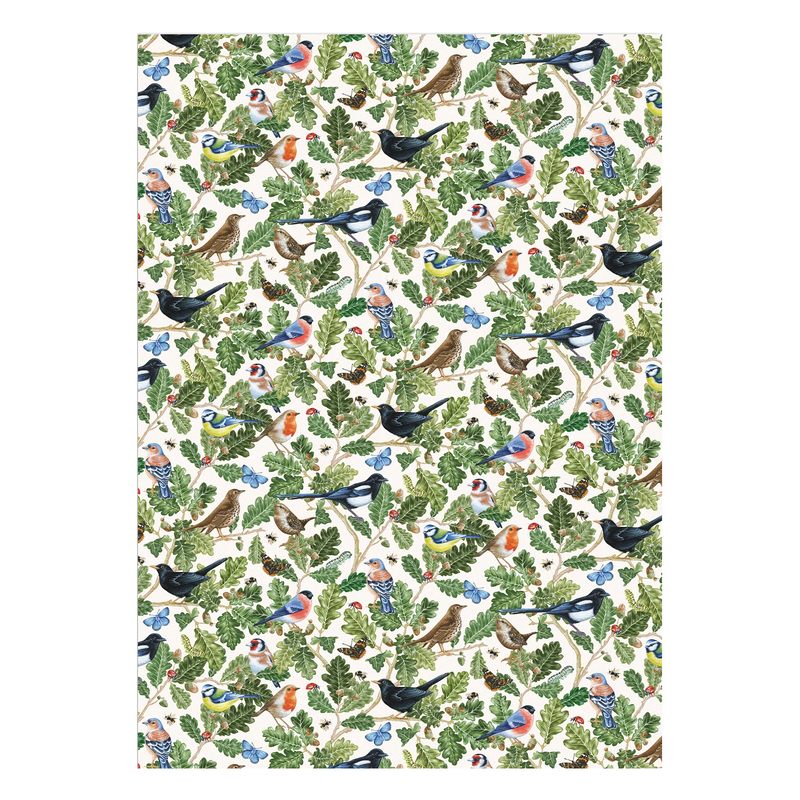 Art File Birdsong and Leaves Gift Wrap GW134 flat