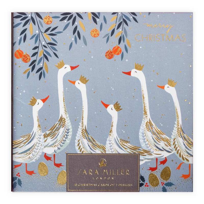 Art File Christmas Cards 10 Pack 12 Days & Geese WAX100 front