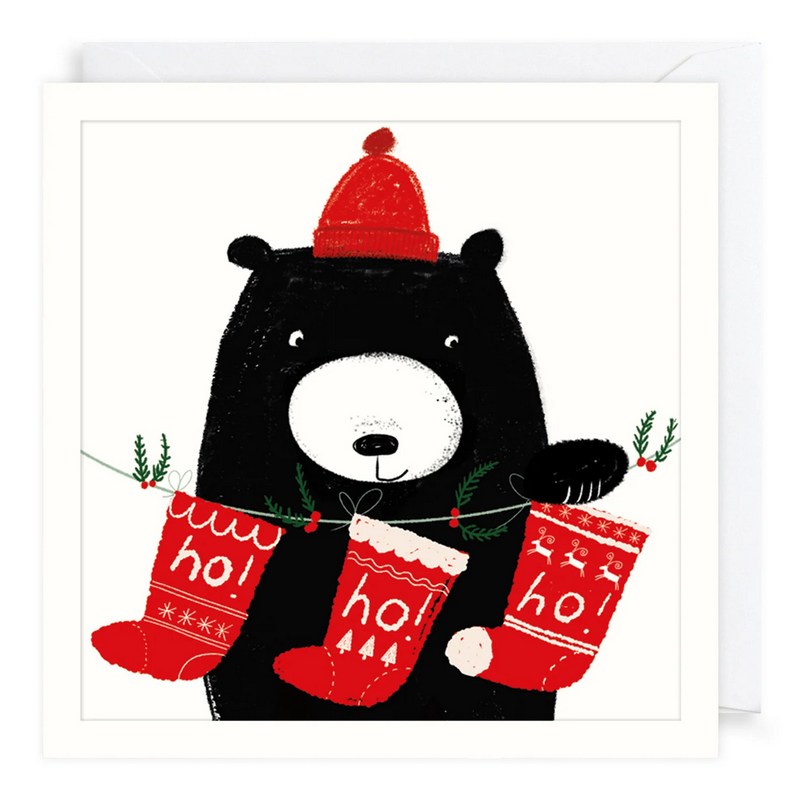 Art File Christmas Cards 10 Pack Bear Baubles Style 1