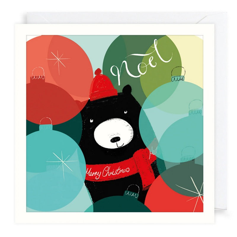 Art File Christmas Cards 10 Pack Bear Baubles Style 2