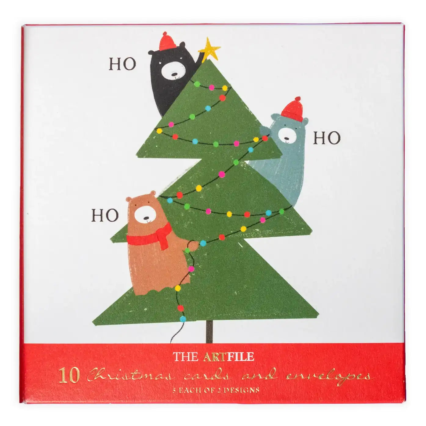 Art File Christmas Cards 10 Pack Bears WAX99 box front