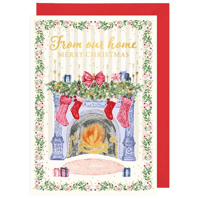 Art File From Our Home Fireplace Christmas Card AFRX271 front