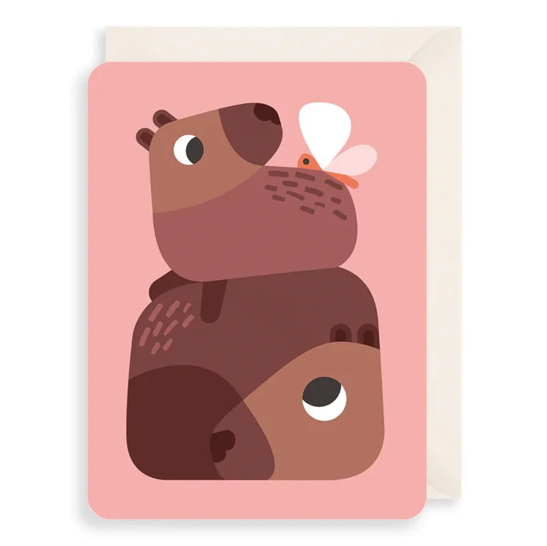 Art File Greetings Card Capybara & Butterfly ZZ02 front