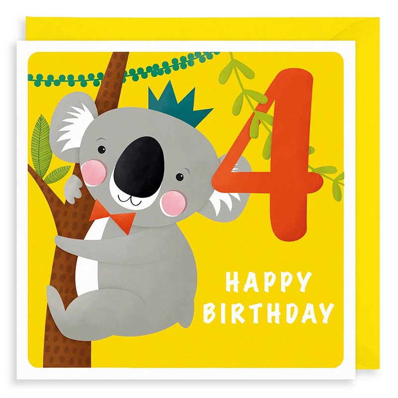 Art File Happy Birthday 4 Koala WSB04 front