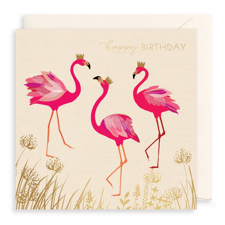 Art File Happy Birthday Flamingo Card