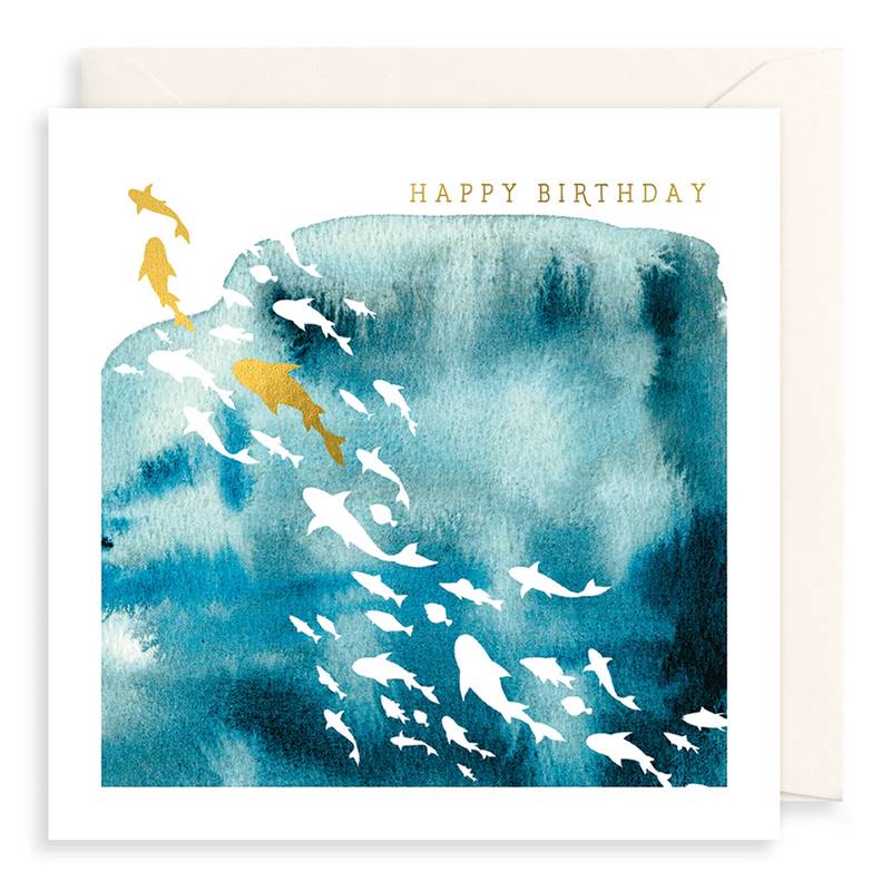 Art File Happy Birthday Shoal Of Fish PH30 front
