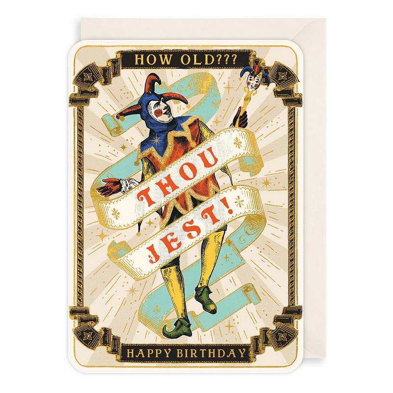Art File Huzzah How Old Thou Jest Birthday Card HZ06 front