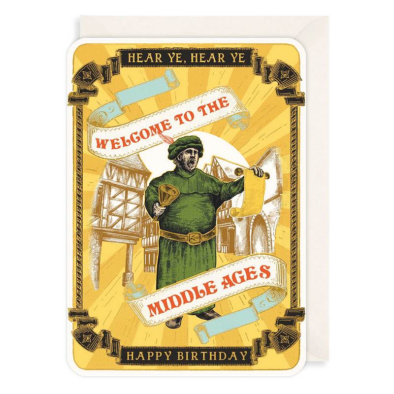 Art File Huzzah Middle Ages Birthday Card HZ07 front