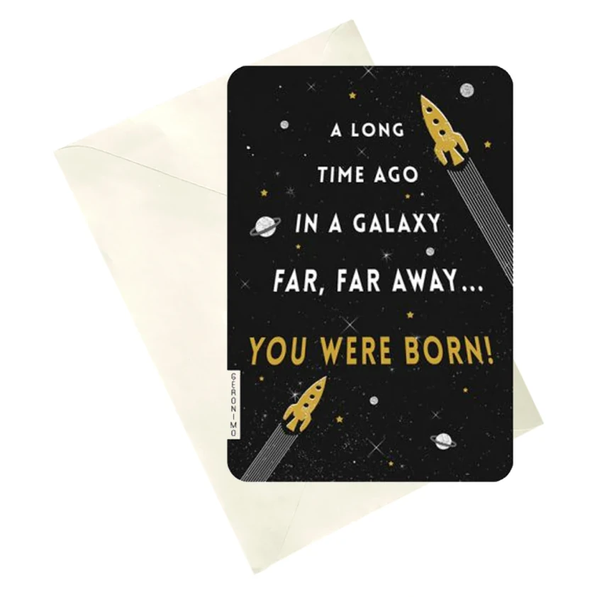 Art File In A Galaxy Far Far Away Birthday Card GE41 front