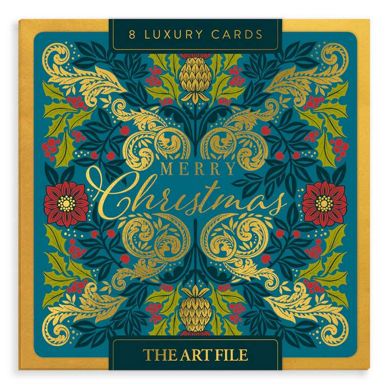 Art File Luxury Christmas Cards Box of 8 Highlands Floral LBX115 box front