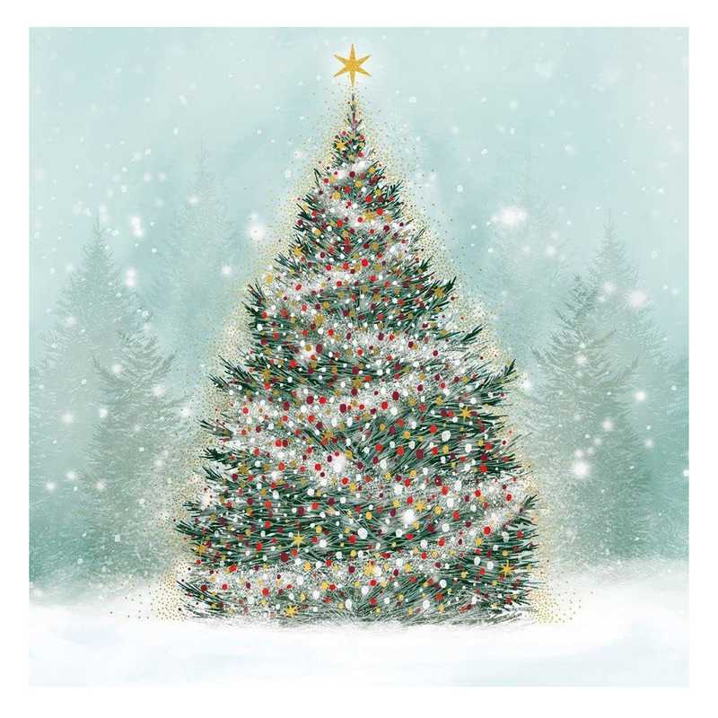 Art File Luxury Christmas Cards Magical Snowy Tree LBX90 front