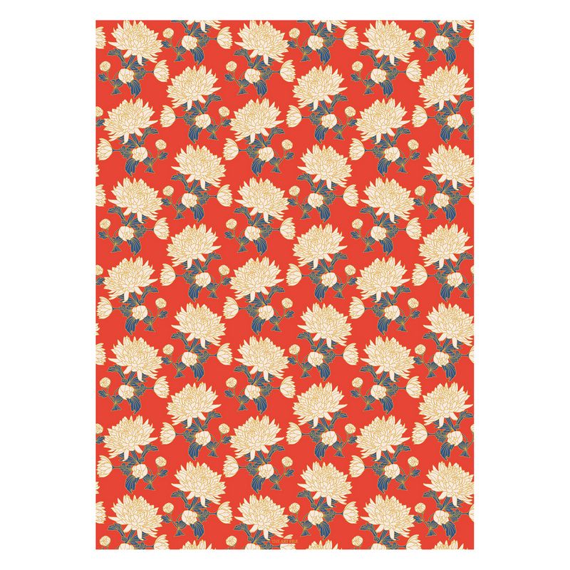 Art File Luxury Gift Wrap Sakura Red Floral LGW15 main