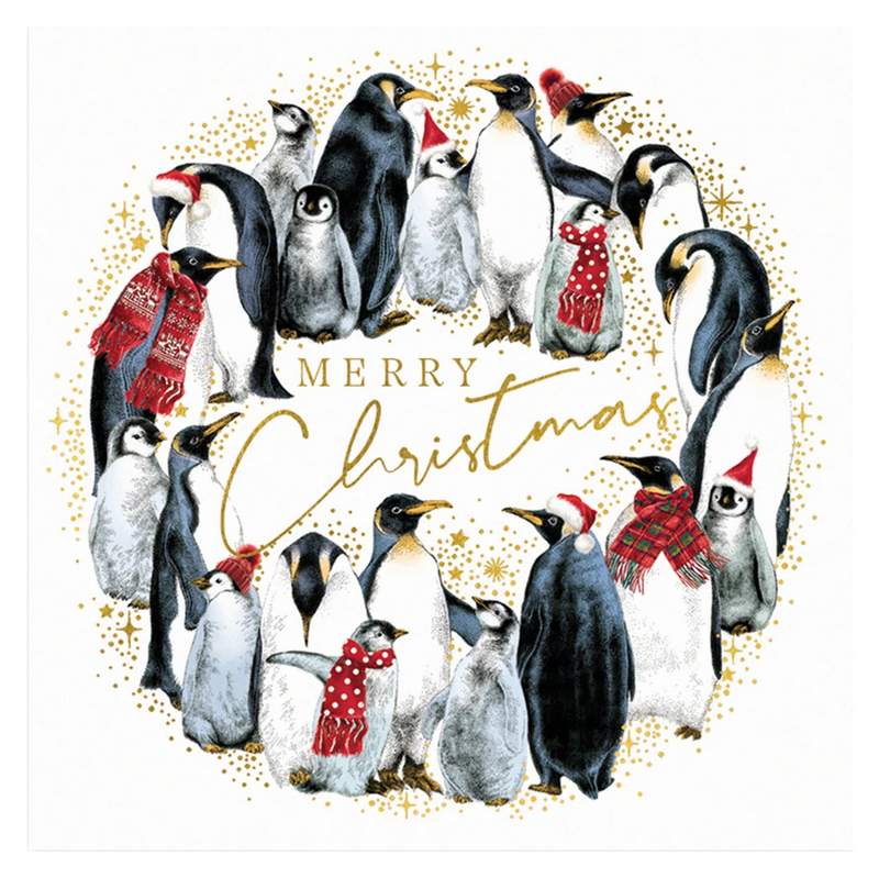 Art File Merry Penguins Christmas Cards Charity Pack XP422 front