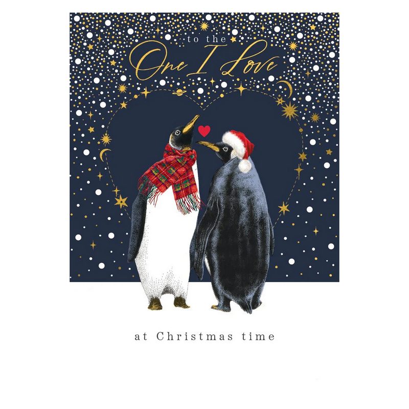 Art File One I Love Penguins Christmas Card AFRX249 front