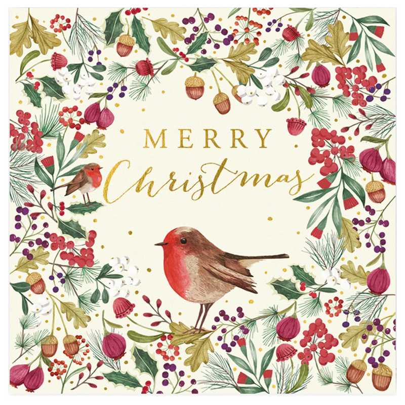 Art File Robin and Berries Christmas Charity Cards Pack XP416 front