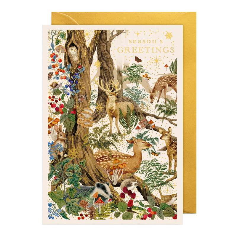 Art File Winter Opulence Cream Woodland Christmas Card WPX21 main