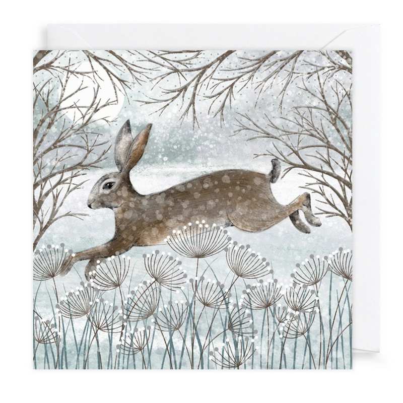 Art File Xmas Cards 6 Pack Frosty Field & Hare XP384 envelope