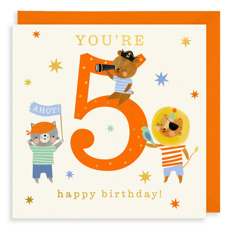 Art File You're 5 Happy Birthday Greetings Card PY05 front