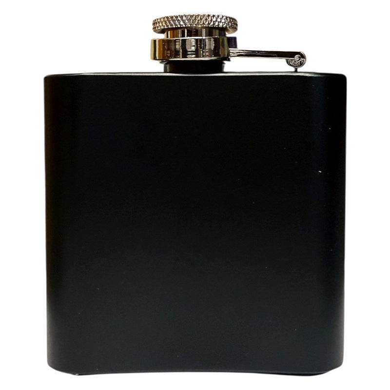 Art Pewter Hip Flask Black Engraved Stag 3oz rear