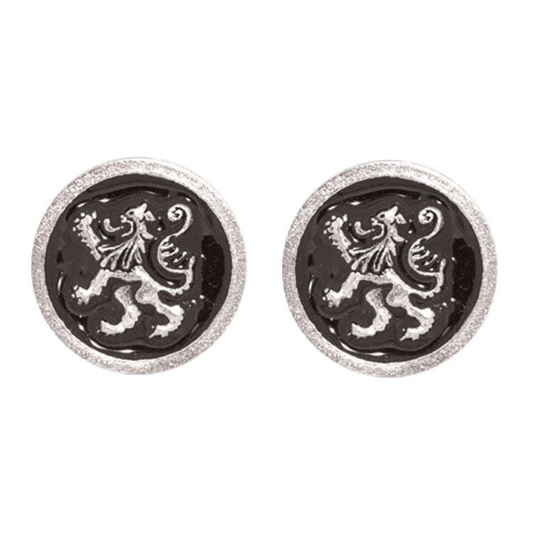Art Pewter Silver Lion Rampant Cufflinks 113/CL front