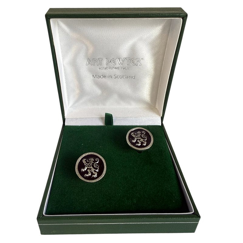 Art Pewter Silver Lion Rampant Cufflinks 113/CL in box