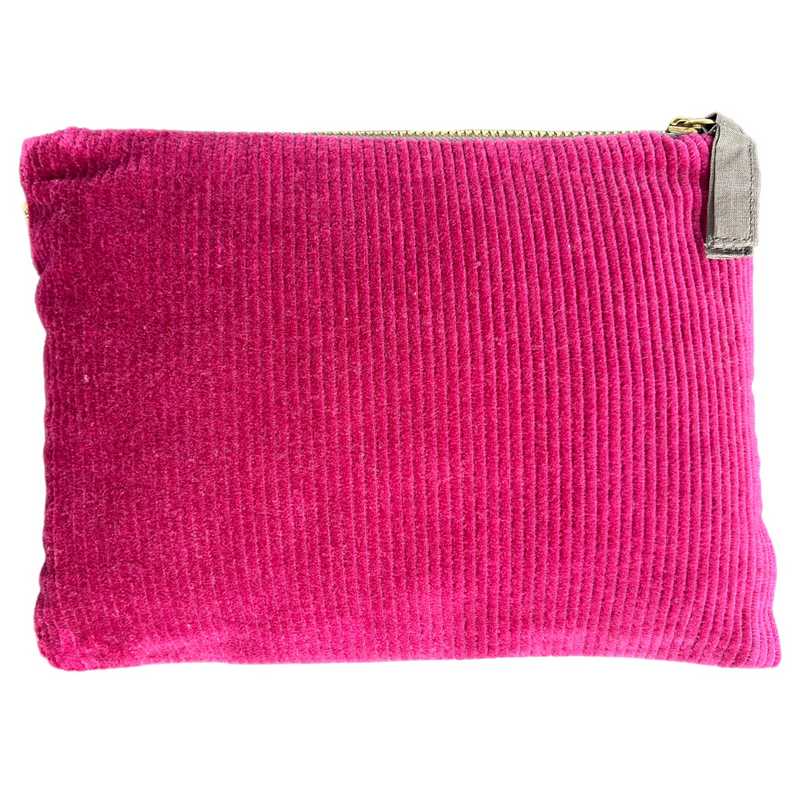 ArteBene Cosmetics Zip Bag Pink Cord Gold Dots 241147 back