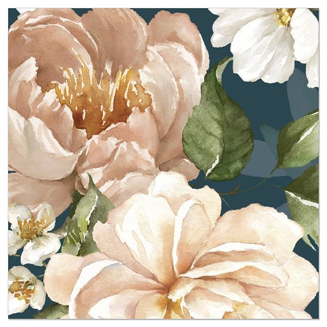 ArteBene Paper Napkins Floral on Navy 133096 front