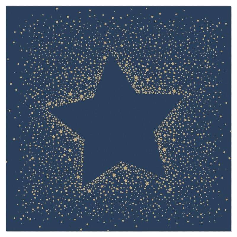 ArteBene Paper Napkins Gold Stars on Navy 133125 front