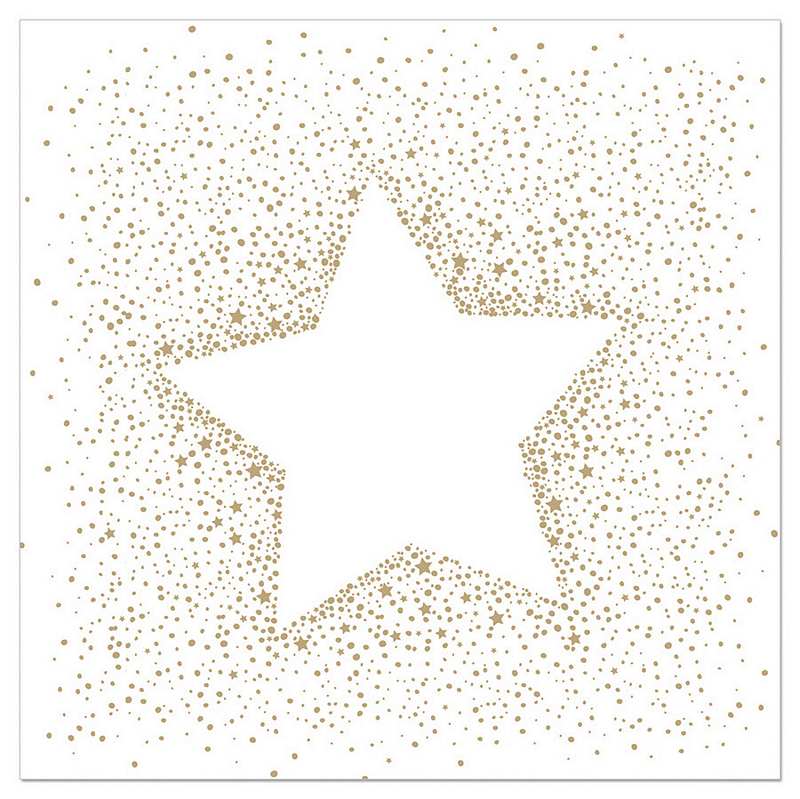 ArteBene Paper Napkins Gold Stars on White 133128 front