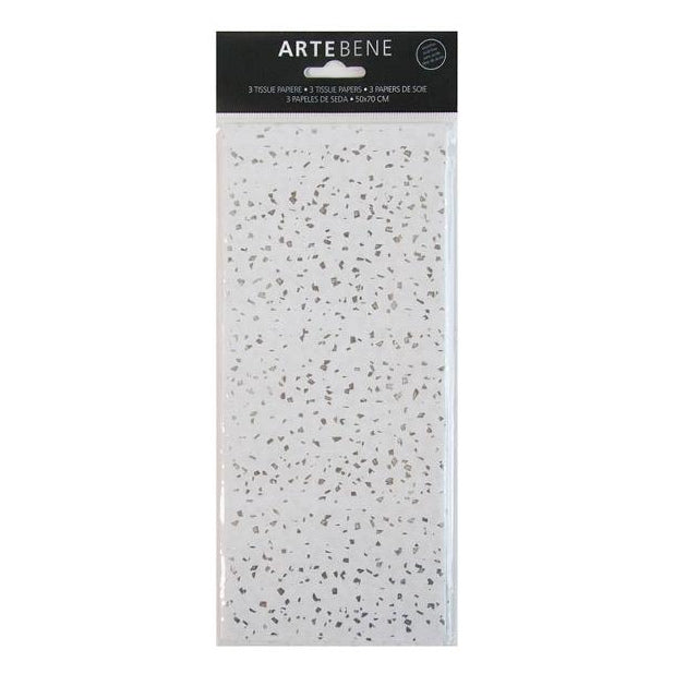 ArteBene Silver Flecked White Tissue Paper 204233 front