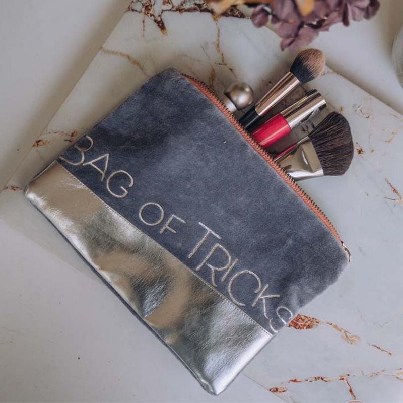 Artebene Cosmetics Bag Mauve Velvet Bag Of Tricks 241031 lifestyle