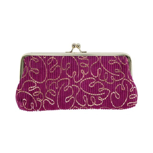 Artebene Cosmetics Clip Bag Pink Cord Gold Leaves 241151 front