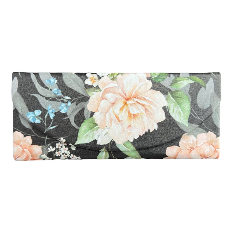 Artebene Fold-flat Floral Glasses Case 210576 black flat