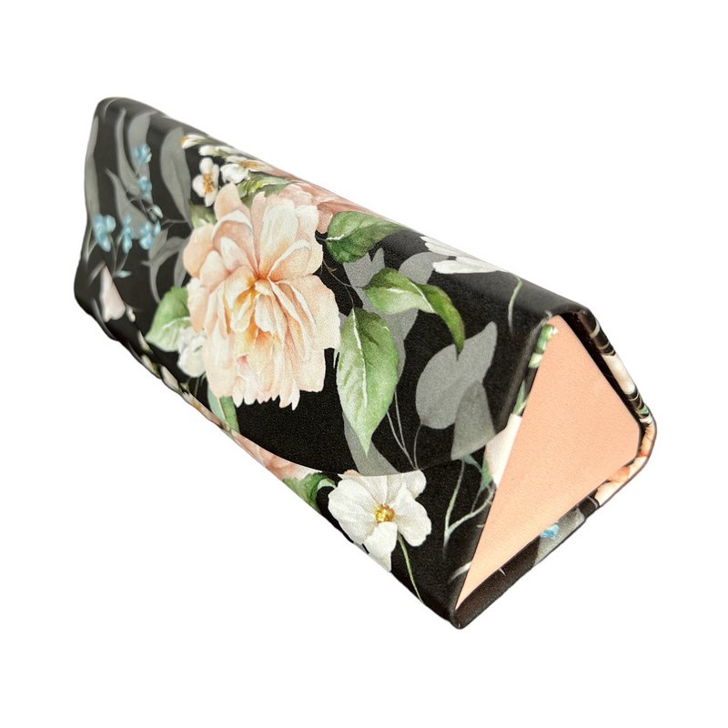 Artebene Fold-flat Floral Glasses Case 210576 black side