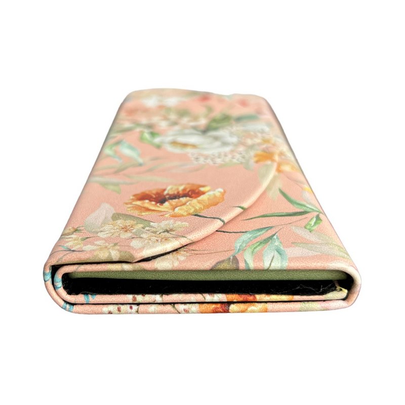 Artebene Fold-flat Floral Glasses Case 210576 coral end