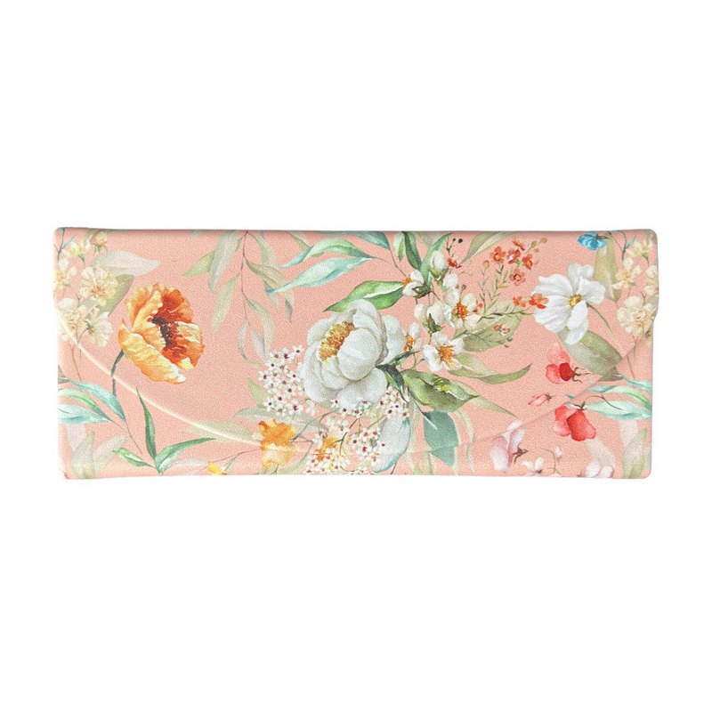 Artebene Fold-flat Floral Glasses Case 210576 coral flat